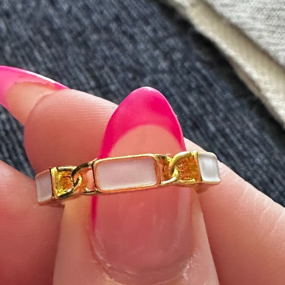 Gold and white ring